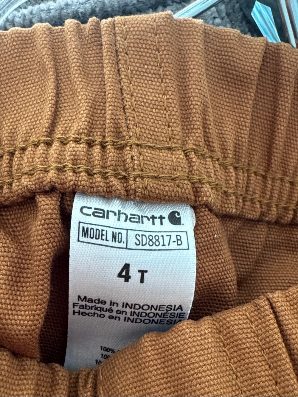 Carhartt Kids Pull-On Pants in Rust Brown Size 4T - Picture 3 of 3